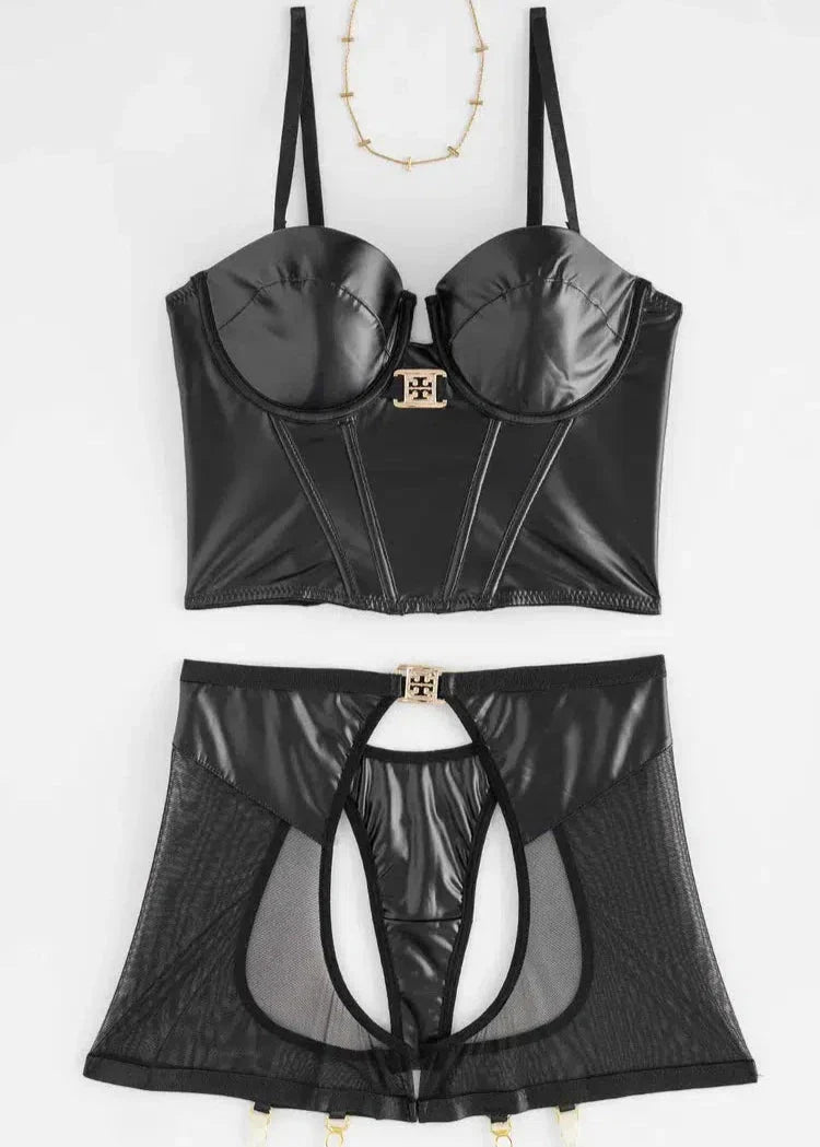 Bella's Leather Lingerie Set